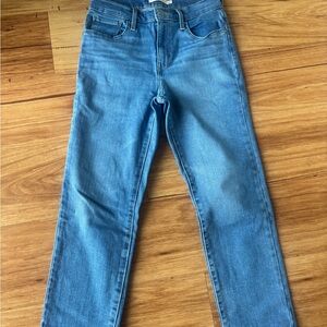 Levi's 724 Blue High Rise Straight Crop Jeans Classic Style